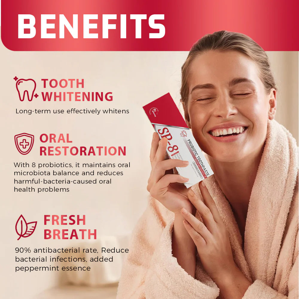 SP-8 Hydroxyapatite and Probiotic Whitening Toothpaste
