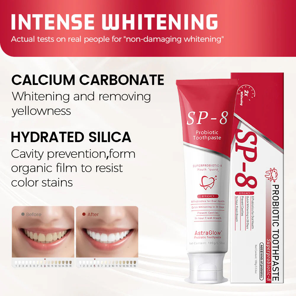 SP-8 Hydroxyapatite and Probiotic Whitening Toothpaste